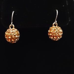Gold Czech crystal drop earrings